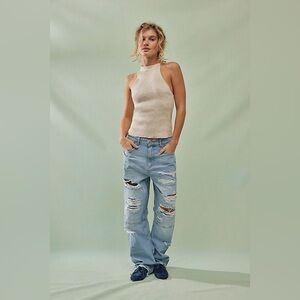 NWT FREE PEOPLE WE THE FREE CRVY Lesson Learned Straight-Leg Jeans | $128 30S